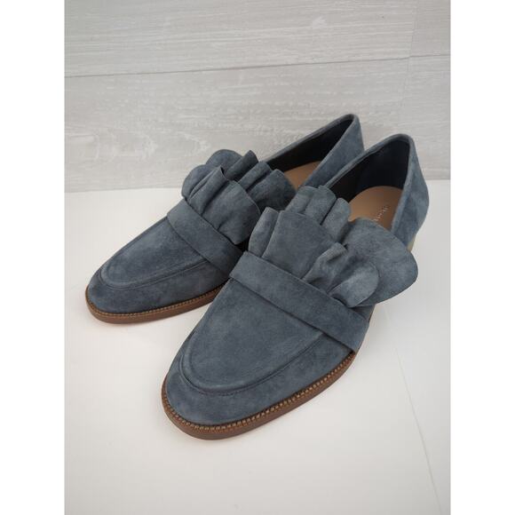 Poor La Victoire Tenley Blue Gray Suede Loafers 9.5 UK 40 - Picture 2 of 8